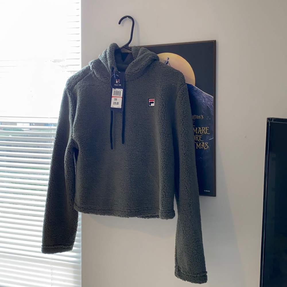 Semi Cropped Ember Fila Hoodie